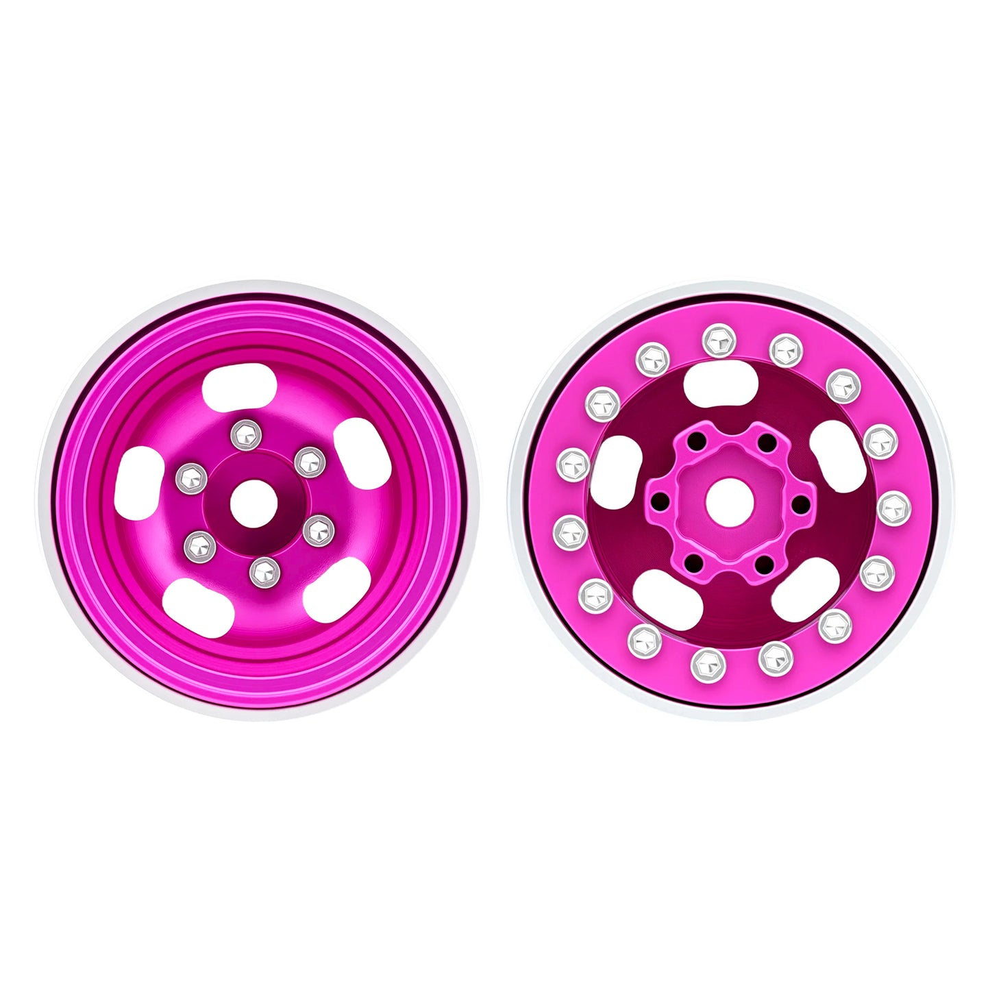 TCRC 4PCS Aluminum Deep Dish 1.0 Inch Beadlock Wheels Hubs