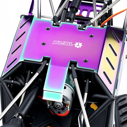 TCRC Colorful Stainless Steel Chassis Skid Plate Armor Guard Plate Protection for Axial 1/8 AXP8 Gilamon Trail Buggy