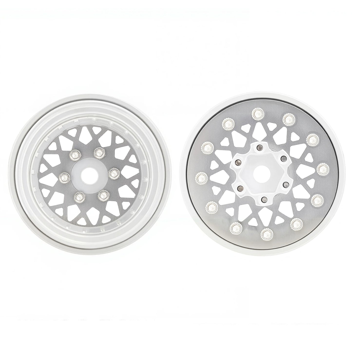 TCRC 4PCS Deep Dish Grade 5 Titanium Wheel Face 1.0 Inch Beadlock Wheels Hubs