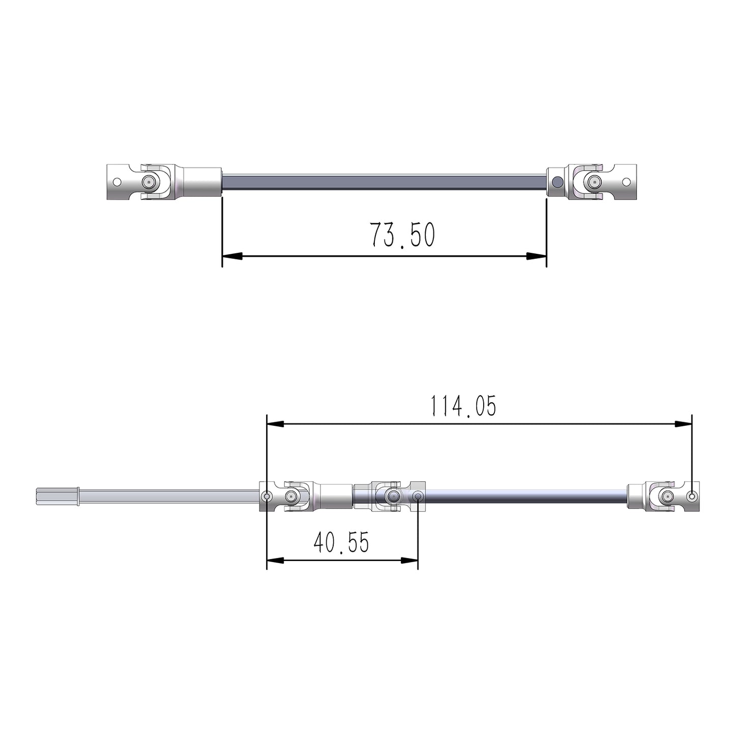 TCRC 114mm GR5 Titanium Cut-to-Length Drive Shaft with D Shaped Hole for HPI Venture18 Upgrade