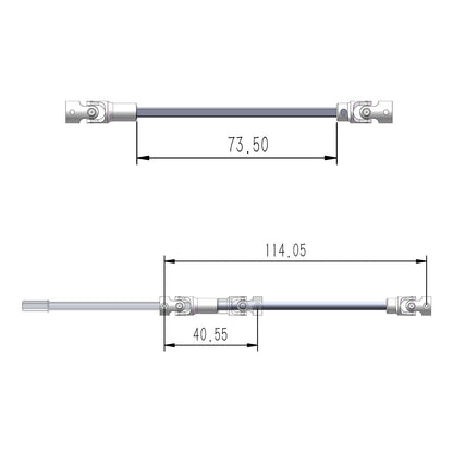 TCRC 114mm GR5 Titanium Cut-to-Length Drive Shaft with D Shaped Hole for HPI Venture18 Upgrade