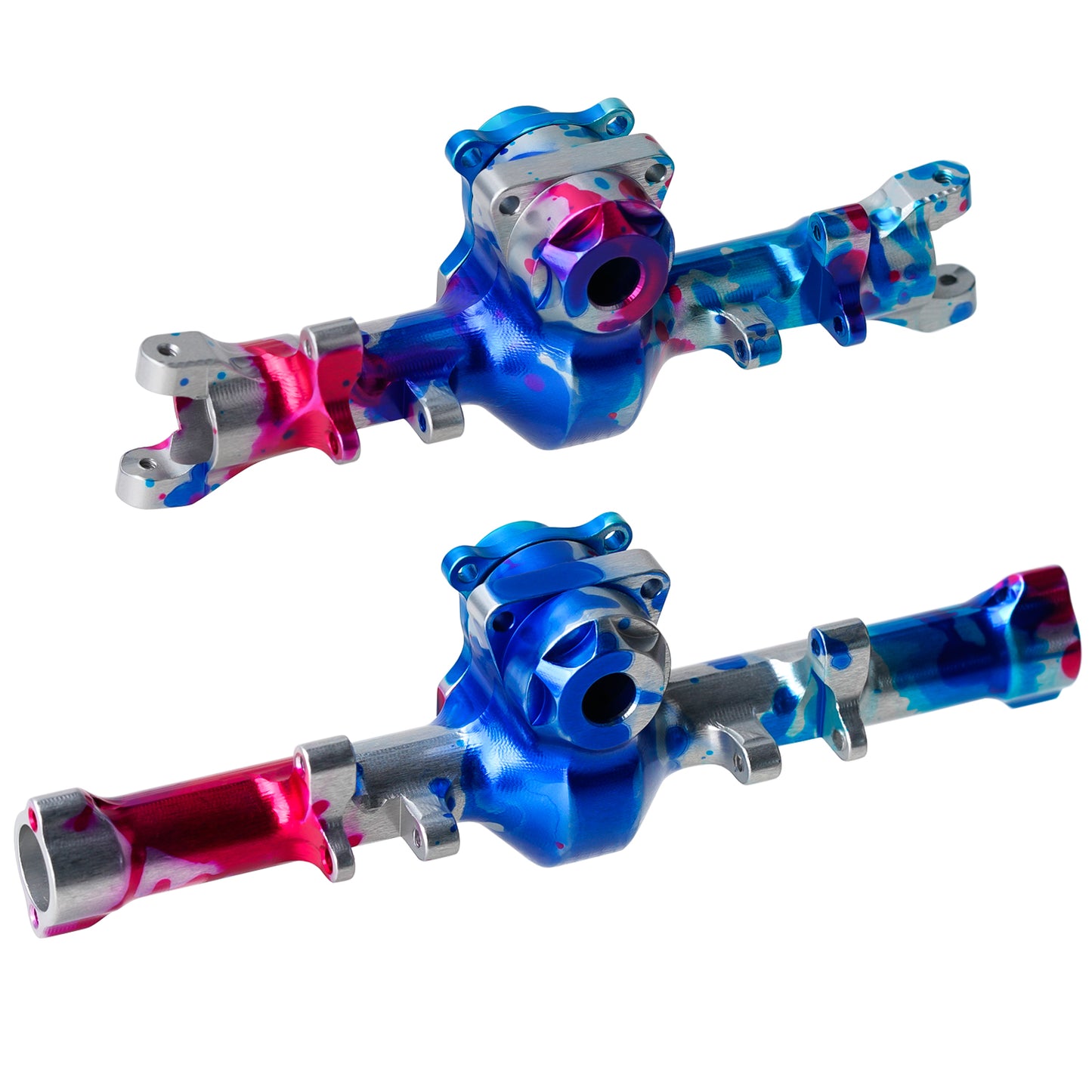 TCRC Colorful Splash Anodizing Aluminum Front & Rear Axle Housing with Diff Covers Set for Axial SCX24