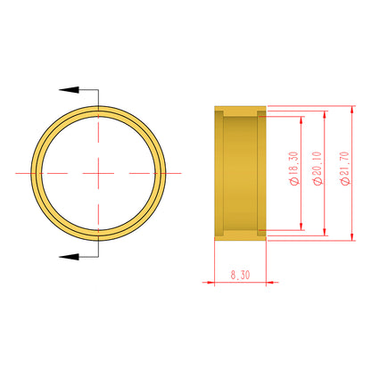 TCRC 4PCS Brass Internal Beadlock Ring Clamp Ring Fit Deep Dish 0.7inch Wheel Hubs for Axial SCX30 1/30 RC Crawler Car Upgrades