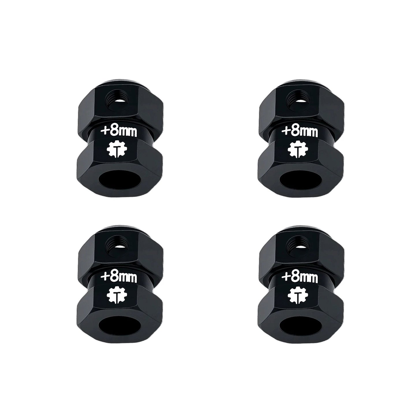 TCRC 4PCS Aluminum 12mm Wheel Hex Hubs 8MM Extension Adapters for Axial 1/8 AXP8 Gilamon Trail Buggy