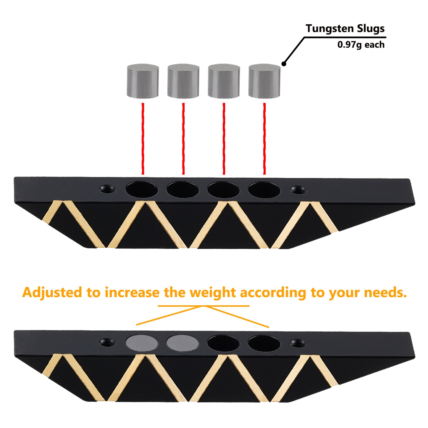 TCRC Brass Boulder Bars Adjustable Weights with Tungsten Slugs for Redcat Ascent-18