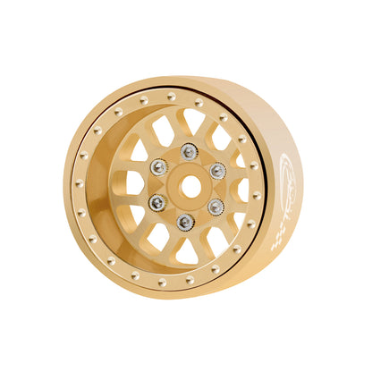TCRC 4PCS Brass Deep Dish 1.0 Inch Beadlock Wheels Hubs