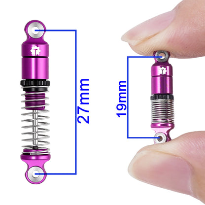 TCRC 4PCS Aluminum 27mm Shock Absorber Damper Set for Axial SCX30 1/30 RC Crawler Car Upgrades