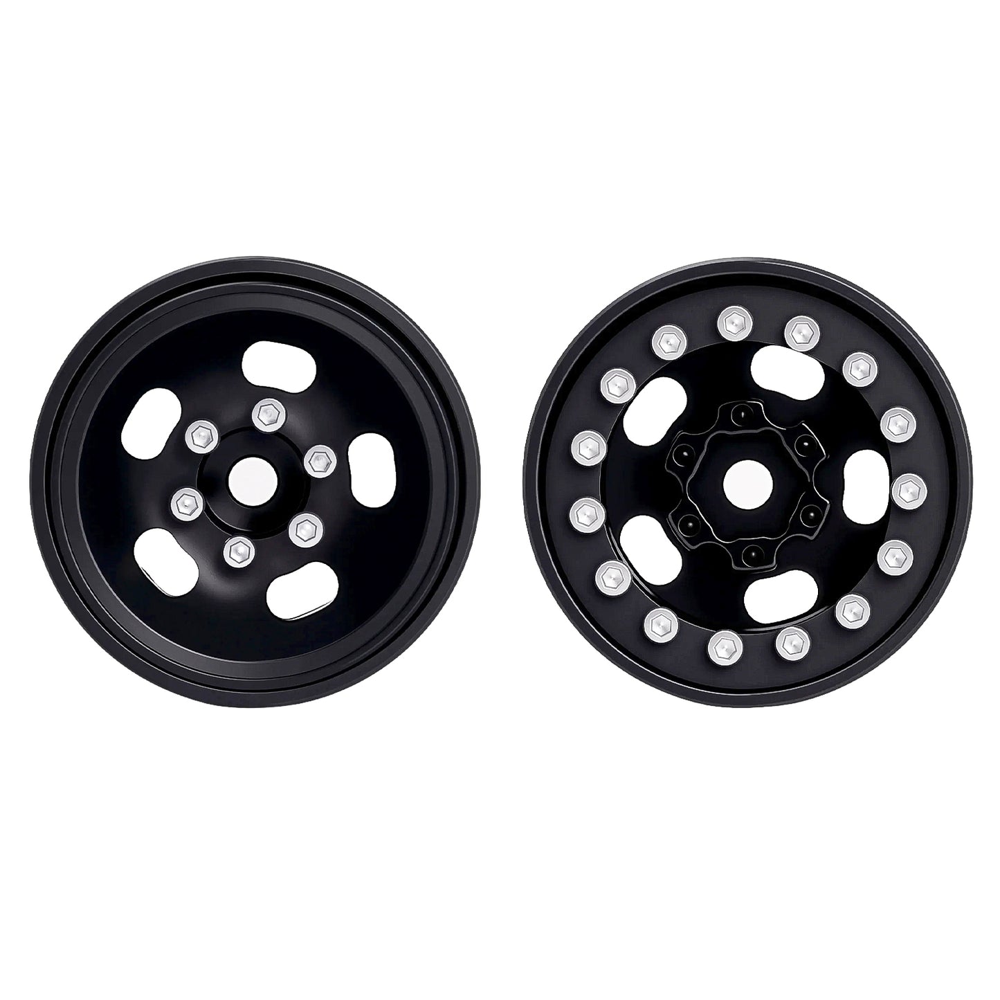 TCRC 4PCS Aluminum Deep Dish 1.0 Inch Beadlock Wheels Hubs