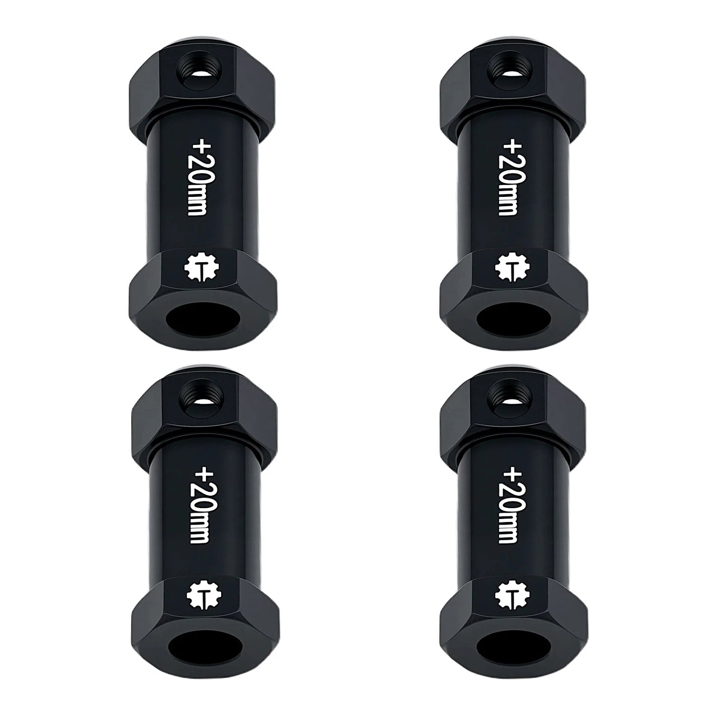 TCRC 4PCS Aluminum 12mm Wheel Hex Hubs 20MM Extension Adapters for Axial 1/8 AXP8 Gilamon Trail Buggy