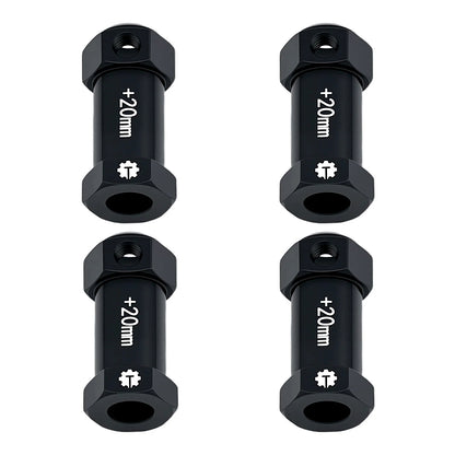 TCRC 4PCS Aluminum 12mm Wheel Hex Hubs 20MM Extension Adapters for Axial 1/8 AXP8 Gilamon Trail Buggy