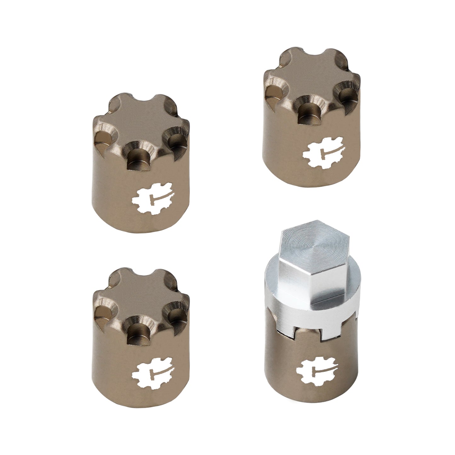TCRC 4PCS Aluminum M2.5 Wheels Center Caps Lock Nuts