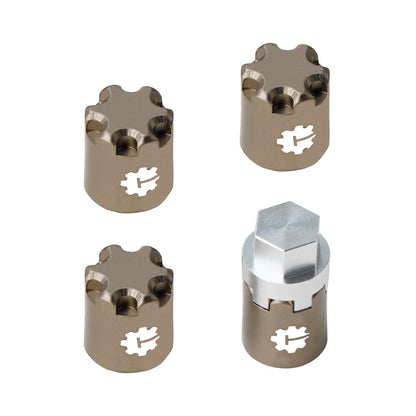 TCRC 4PCS Aluminum M2.5 Wheels Center Caps Lock Nuts