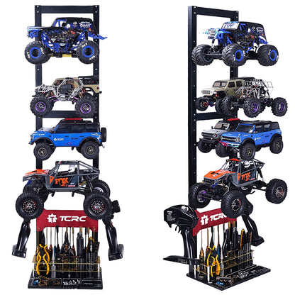 TCRC Heavy Multi-functional RC Car Desktop Display Stand Adjustable Height 60-100cm for 1/32 1/30 1/24 1/18 1/10 Scale Crawler Cars