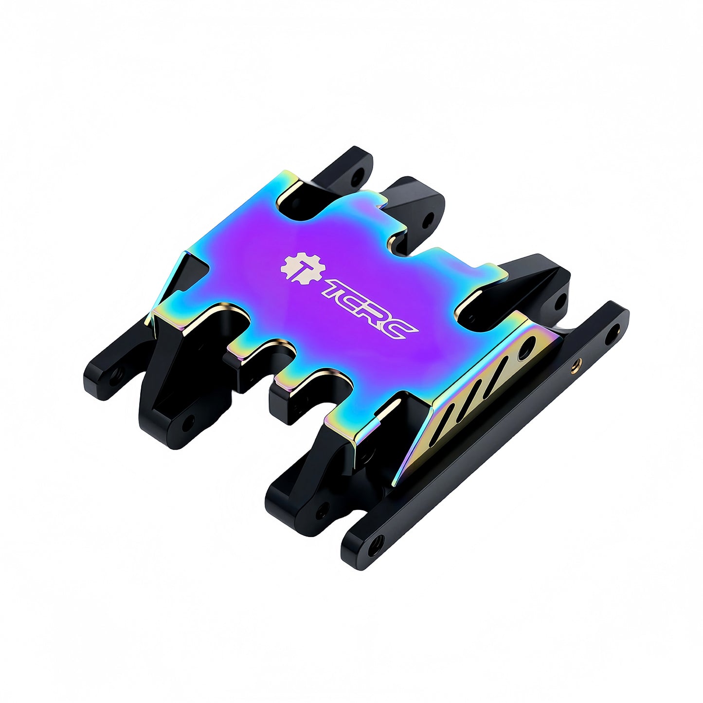 TCRC Brass High Precision CNC Machined Skid Plate with Colorful Stainless Steel Protection Plate for 1/18 TRX4M Defender Bronco F-150 High Trail Crawler Truck