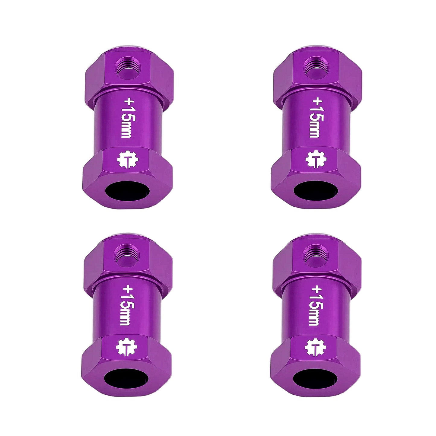 TCRC 4PCS Aluminum 12mm Wheel Hex Hubs 15MM Extension Adapters for Axial 1/8 AXP8 Gilamon Trail Buggy