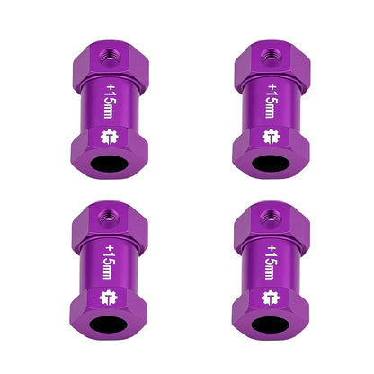 TCRC 4PCS Aluminum 12mm Wheel Hex Hubs 15MM Extension Adapters for Axial 1/8 AXP8 Gilamon Trail Buggy