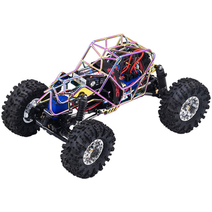 CRC Metal Roll Cage Body Shell with Aluminum LED Lamp Holder for 1/18 TRX4M Defender Bronco Crawler Truck