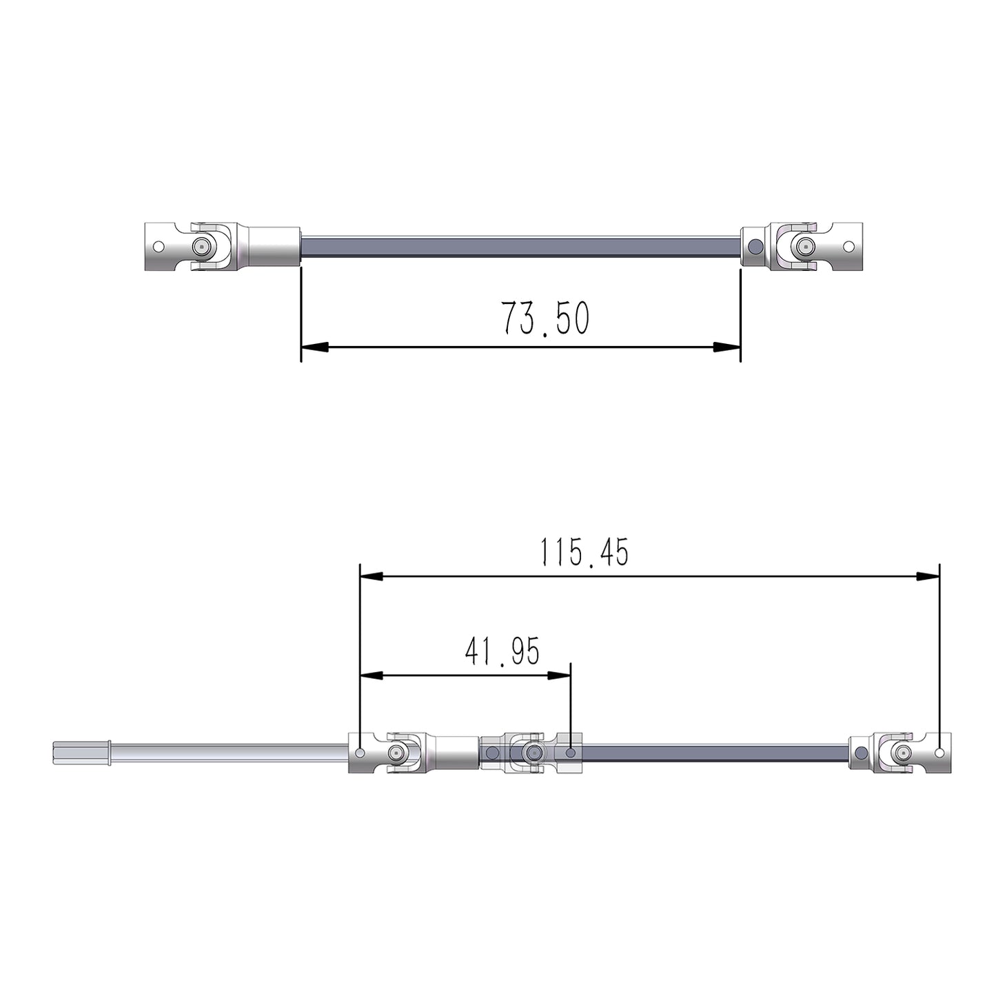 TCRC 115mm GR5 Titanium Cut-to-Length Drive Shaft for 1/18 TRX4M Defender Bronco F-150 High Trail Crawler Truck Upgrade