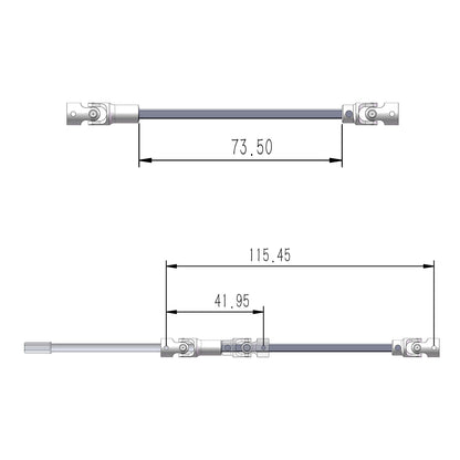 TCRC 115mm GR5 Titanium Cut-to-Length Drive Shaft for 1/18 TRX4M Defender Bronco F-150 High Trail Crawler Truck Upgrade