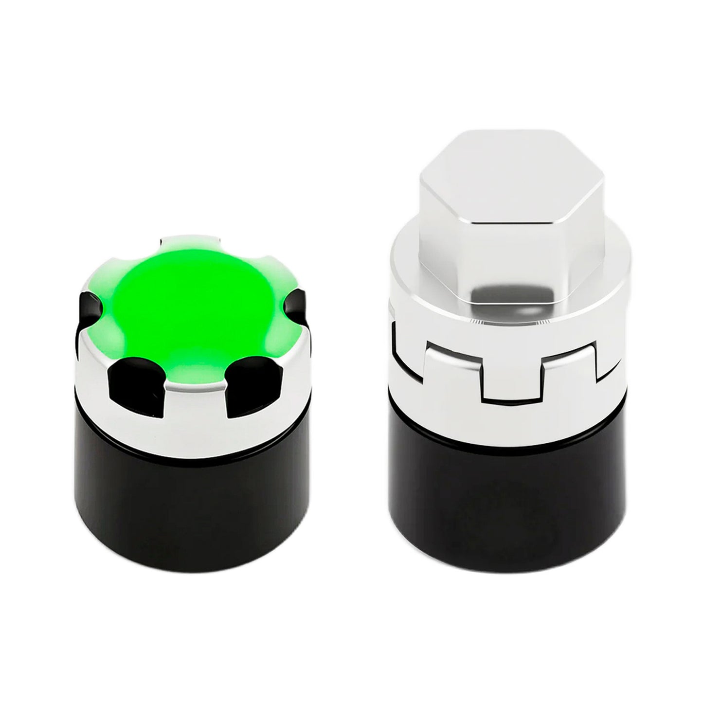 TCRC 4PCS Night Glow Color Fluorescent Green/Yellow Aluminum M4 Nut Wheel Rim Center Cap Manual Locking Hubs