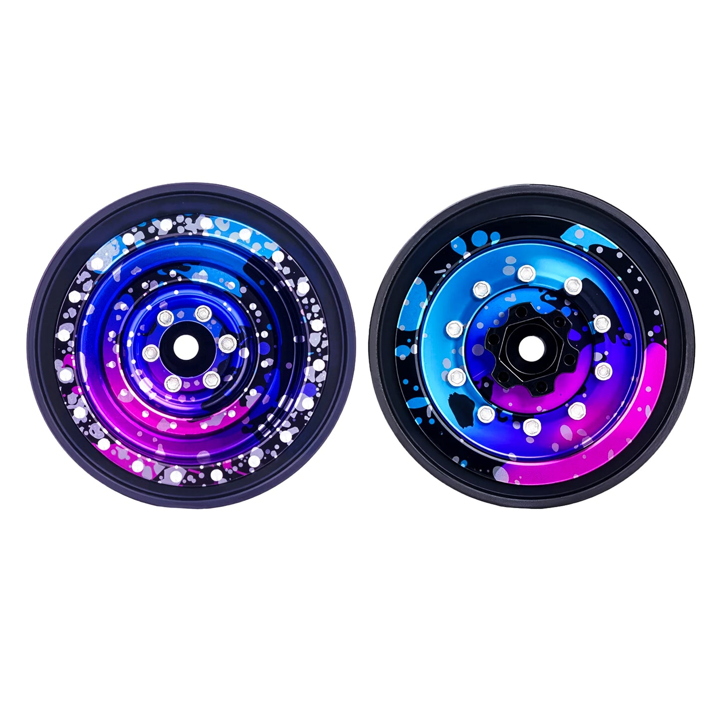 TCRC 4PCS Aluminum TRX4MT Beadlock Wheels Hubs for TRX-4MT F-150 K10 1/18 Scale Monster Truck