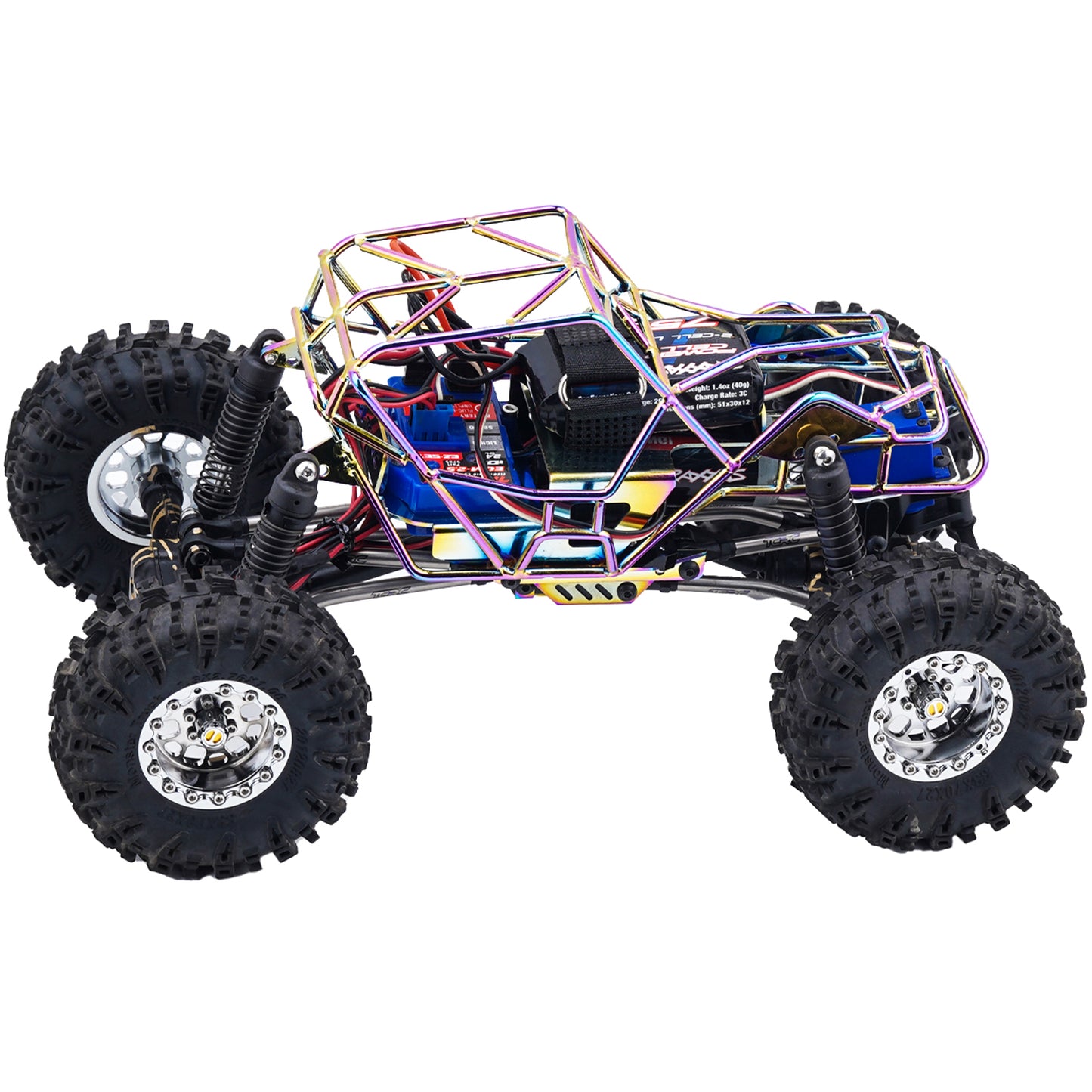 CRC Metal Roll Cage Body Shell with Aluminum LED Lamp Holder for 1/18 TRX4M Defender Bronco Crawler Truck