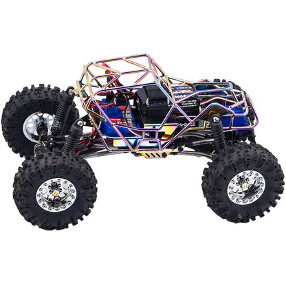 CRC Metal Roll Cage Body Shell with Aluminum LED Lamp Holder for 1/18 TRX4M Defender Bronco Crawler Truck