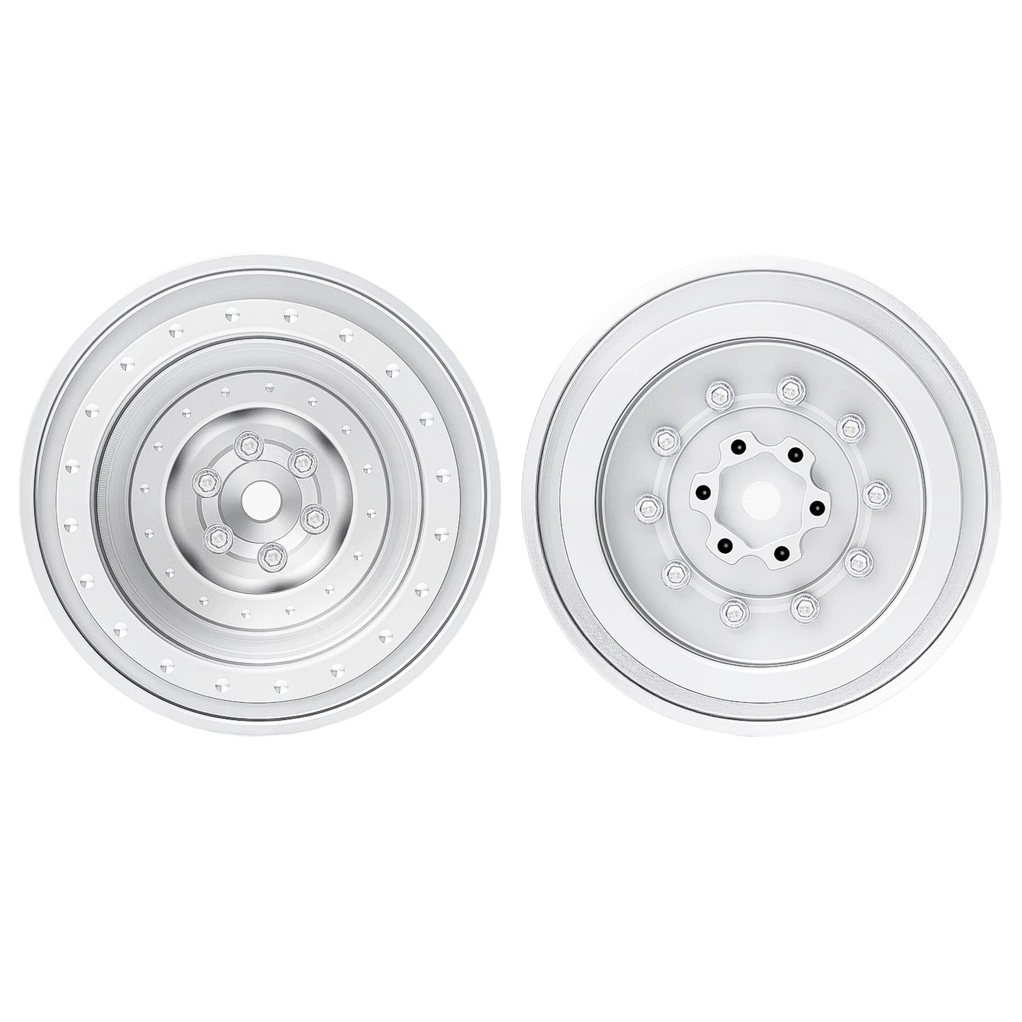 TCRC 4PCS Aluminum TRX4MT Beadlock Wheels Hubs for TRX-4MT F-150 K10 1/18 Scale Monster Truck