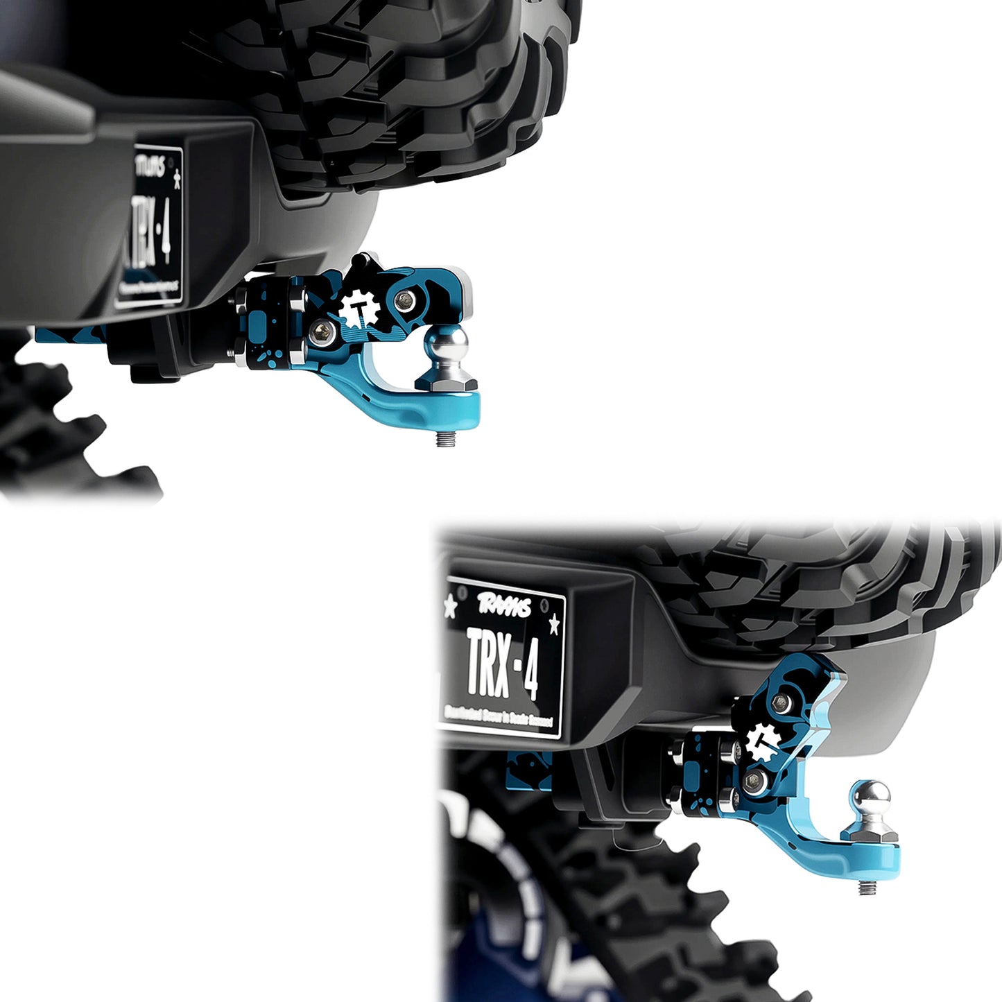 TCRC Splash Anodizing Metal Bumper Trailer Hitch Tow Hook Receiver Kit for 1/10 RC Crawler Car