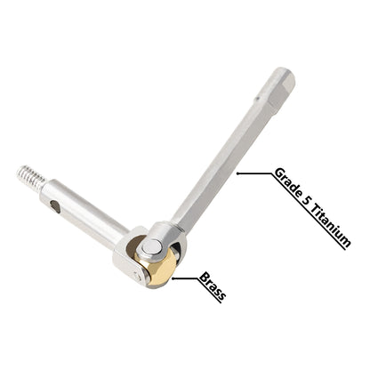 TCRC 2PCS High Steering Angle Universal Grade 5 Titanium U-Joint Axle Shafts +4MM Wide CVD for Axial SCX24 AX24