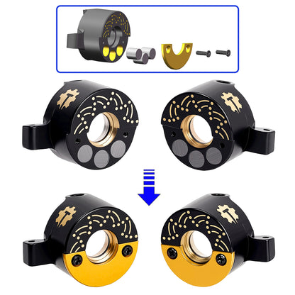 TCRC Brass Front Steering Knuckles w/ Adjustable Tungsten Slugs,14g/pair for Axial SCX30 1/30 RC Crawler Car Upgrades