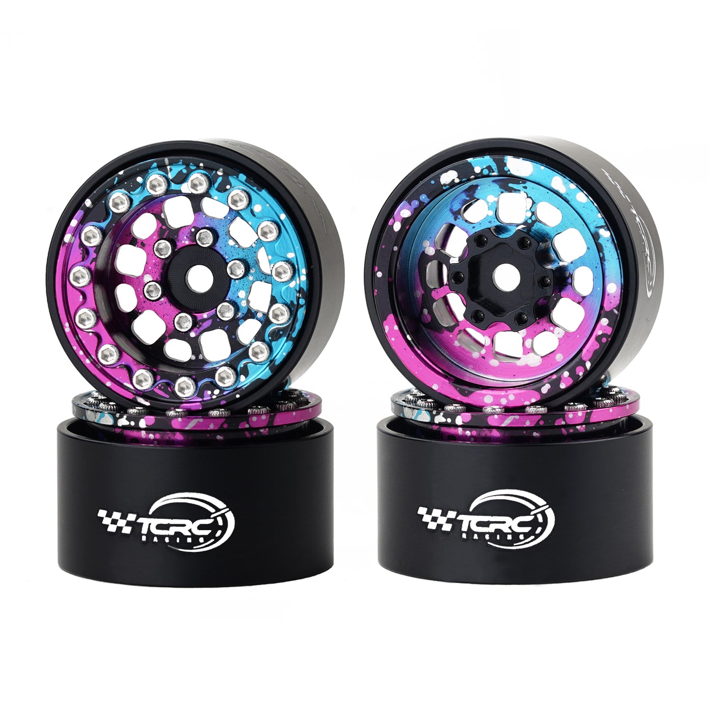 TCRC 4PCS Aluminum Deep Dish 1.0 Inch Beadlock Wheels Hubs