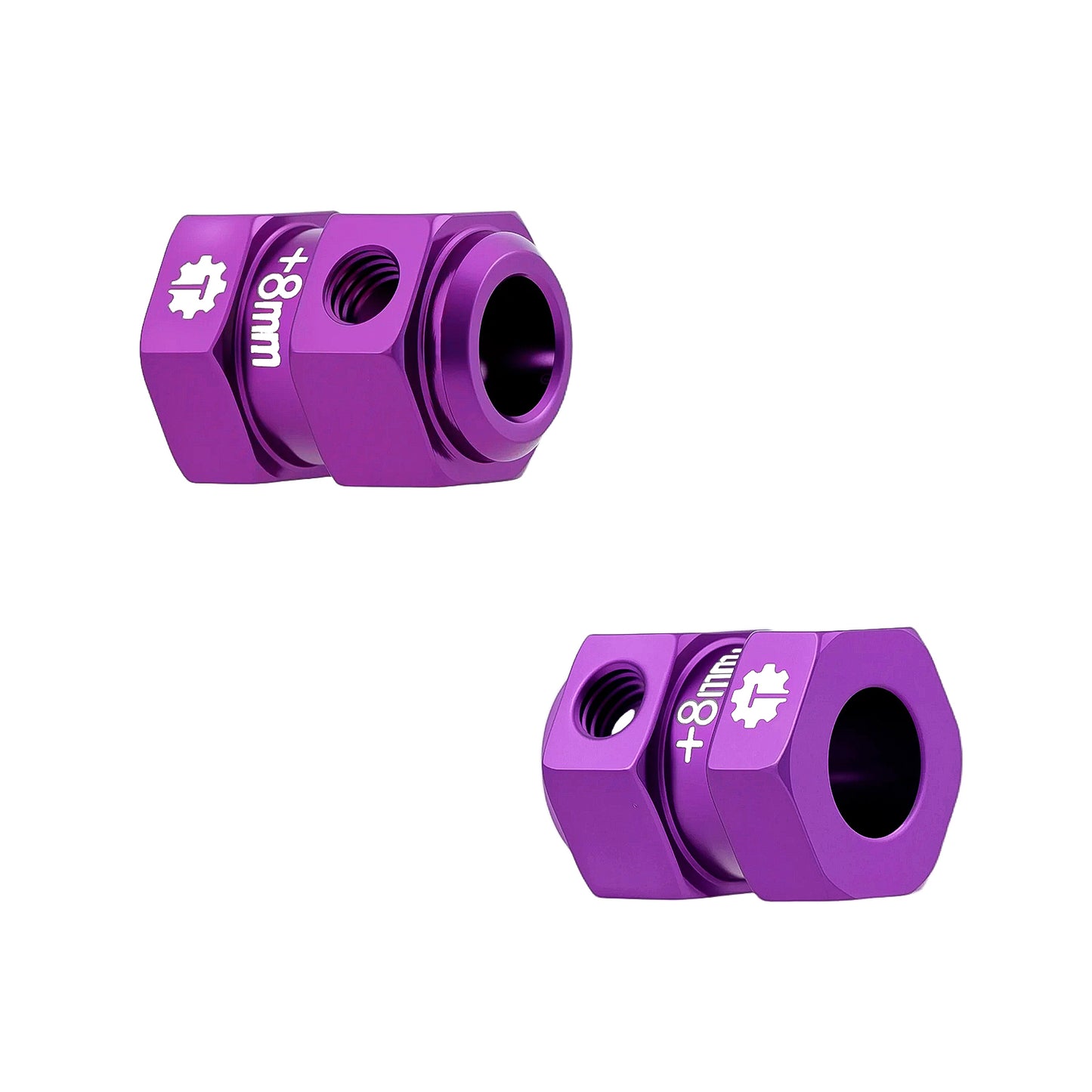 TCRC 4PCS Aluminum 12mm Wheel Hex Hubs 8MM Extension Adapters for Axial 1/8 AXP8 Gilamon Trail Buggy