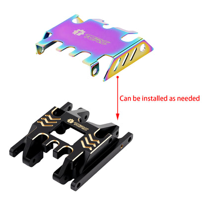TCRC Brass High Precision CNC Machined Skid Plate with Colorful Stainless Steel Protection Plate for 1/18 TRX4M Defender Bronco F-150 High Trail Crawler Truck