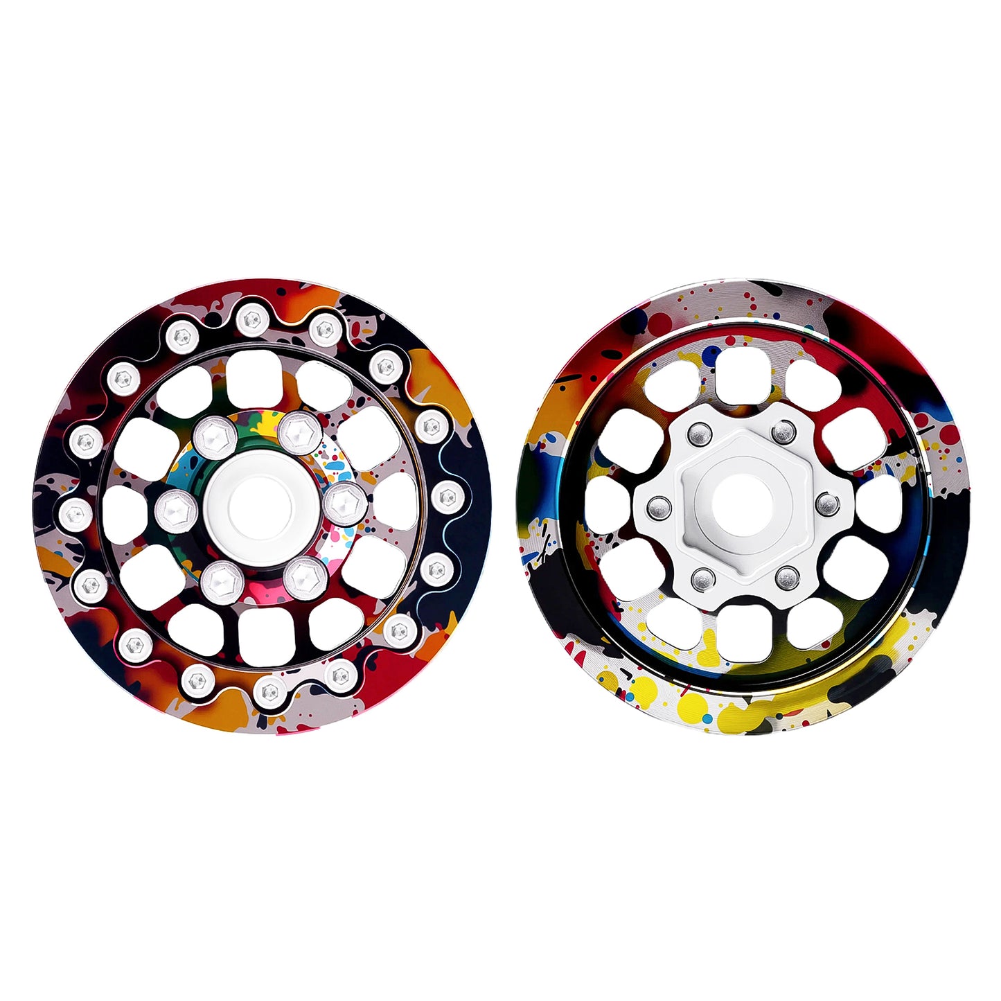 TCRC 4PCS Deep Dish Splash Anodizing Aluminum 1.55 Inch Wheels Hubs