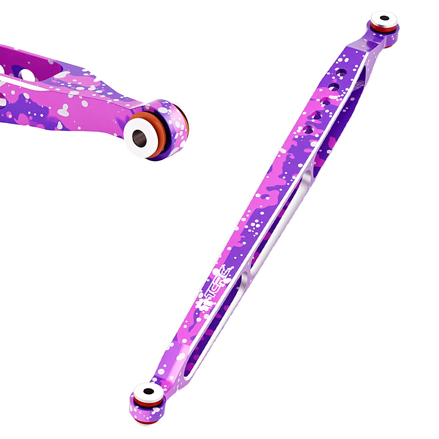 TCRC 2PCS Splash Anodizing Aluminum Rear Lower Suspension Linkage Trailing Arm Tie Rod for Axial 1/8 AXP8 Gilamon Trail Buggy