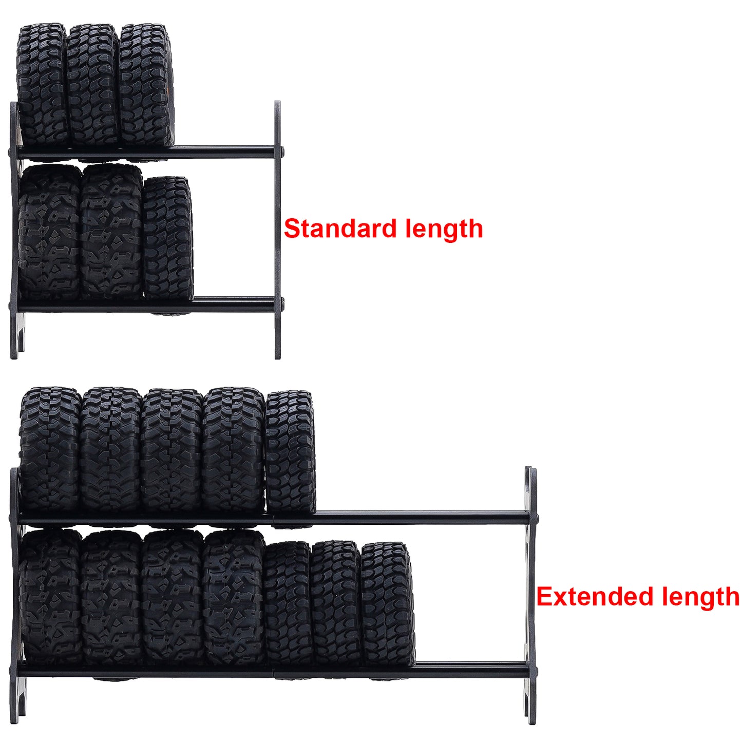 TCRC Extended Carbon Fiber 0.7” 1.0" 1.3" Aluminum Wheel Tires Rack for 1/18 1/24 1/30 1/32 RC Crawler Car Upgrades