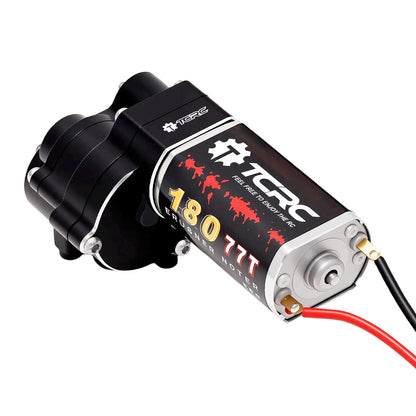 TCRC Metal 180 77T High Torque Speed Reduction Brushed Motor w/ 11T Pinion Low Speed Transmission Gearbox w/ Chromoly Steel Integrated Gears Assembly Set for 1/18 HPI Venture18