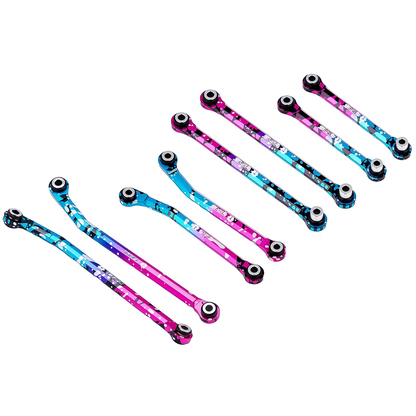TCRC 10PCS Splash Anodizing Aluminum High Clearance Chassis Links and Steering Links set for HPI Venture18 Upgrade