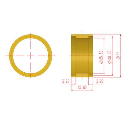 TCRC 4PCS Brass Internal Beadlock Ring Clamp Ring Fit Deep Dish 1.0inch Wheel Hubs