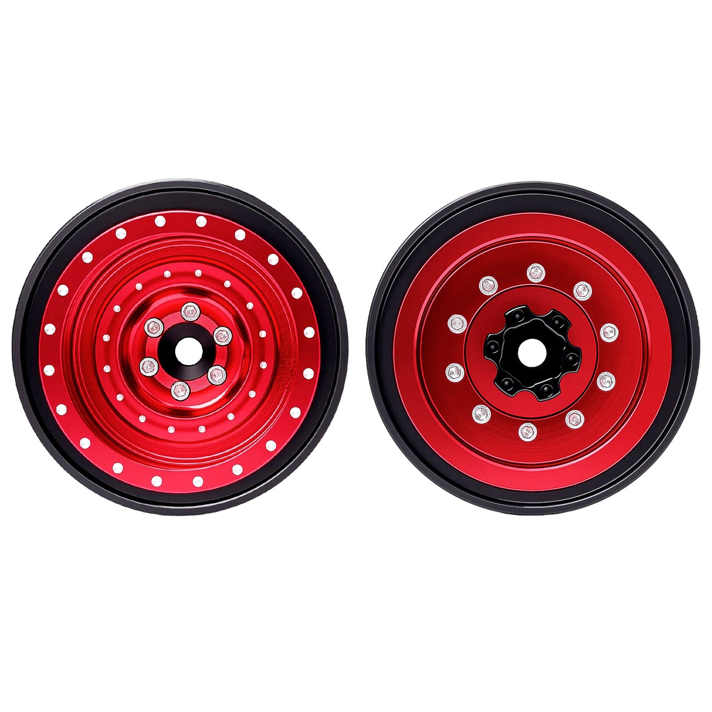 TCRC 4PCS Aluminum TRX4MT Beadlock Wheels Hubs for TRX-4MT F-150 K10 1/18 Scale Monster Truck