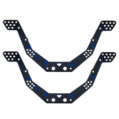 TCRC Blue Forged Carbon Fiber Chassis Kit Frame Rail with Multiple shock mounting locations for 1/24 AX24 XC-1