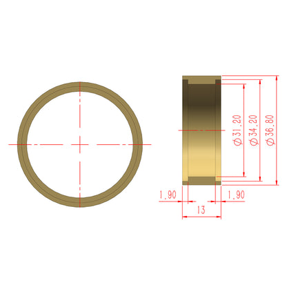 TCRC 4PCS Brass Internal Beadlock Ring Clamp Ring Fit Narrow RC 1.3inch Wheel Hubs