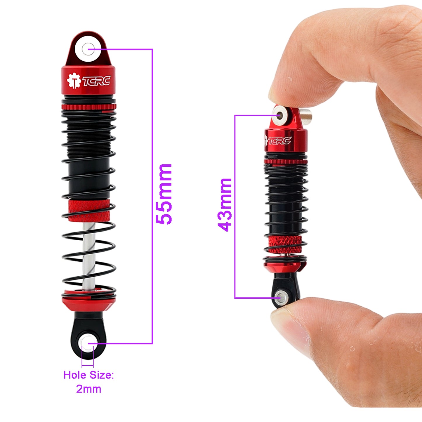 TCRC 4PCS Aluminum RC Oil-filled  Shock Absorber Damper Set Replaceable Linear Rate Springs & Progressive Rate Springs for Redcat Ascent-18