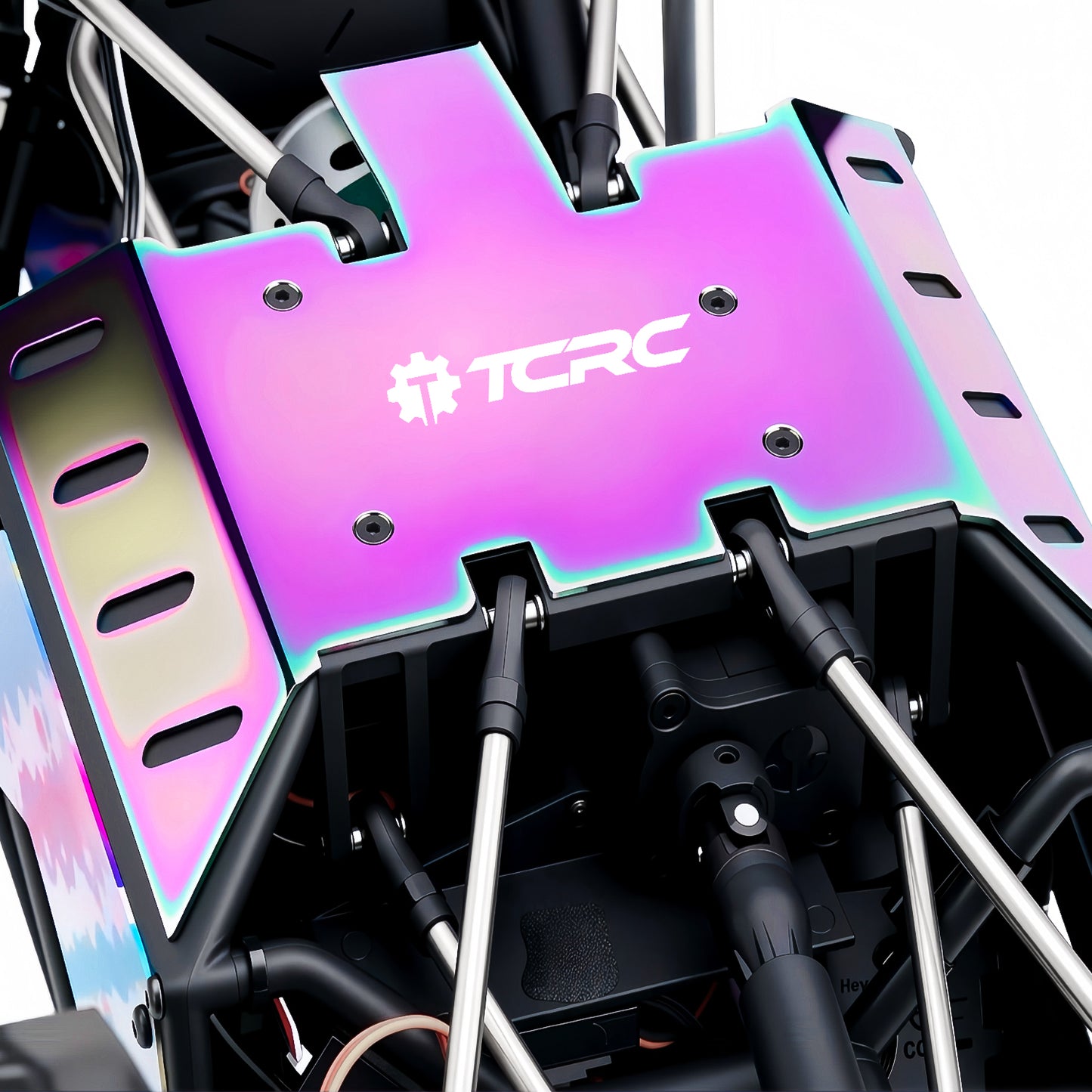 TCRC Colorful Stainless Steel Chassis Skid Plate Armor Guard Plate Protection for Axial 1/8 AXP8 Gilamon Trail Buggy