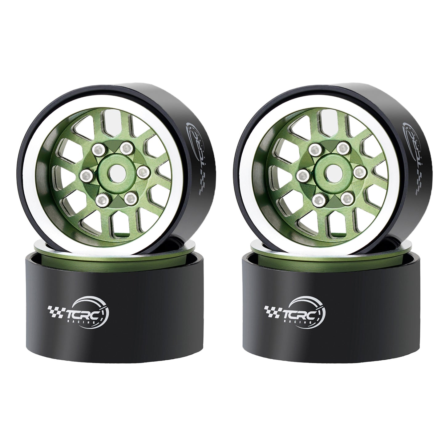 TCRC 4PCS Aluminum Deep Dish 1.0 Inch Beadlock Wheels Hubs