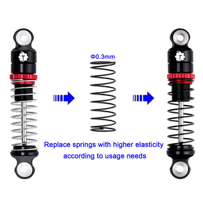 TCRC 4PCS Aluminum 24.5mm Shock Absorber Damper Set for Axial SCX30 1/30 RC Crawler Car Upgrades