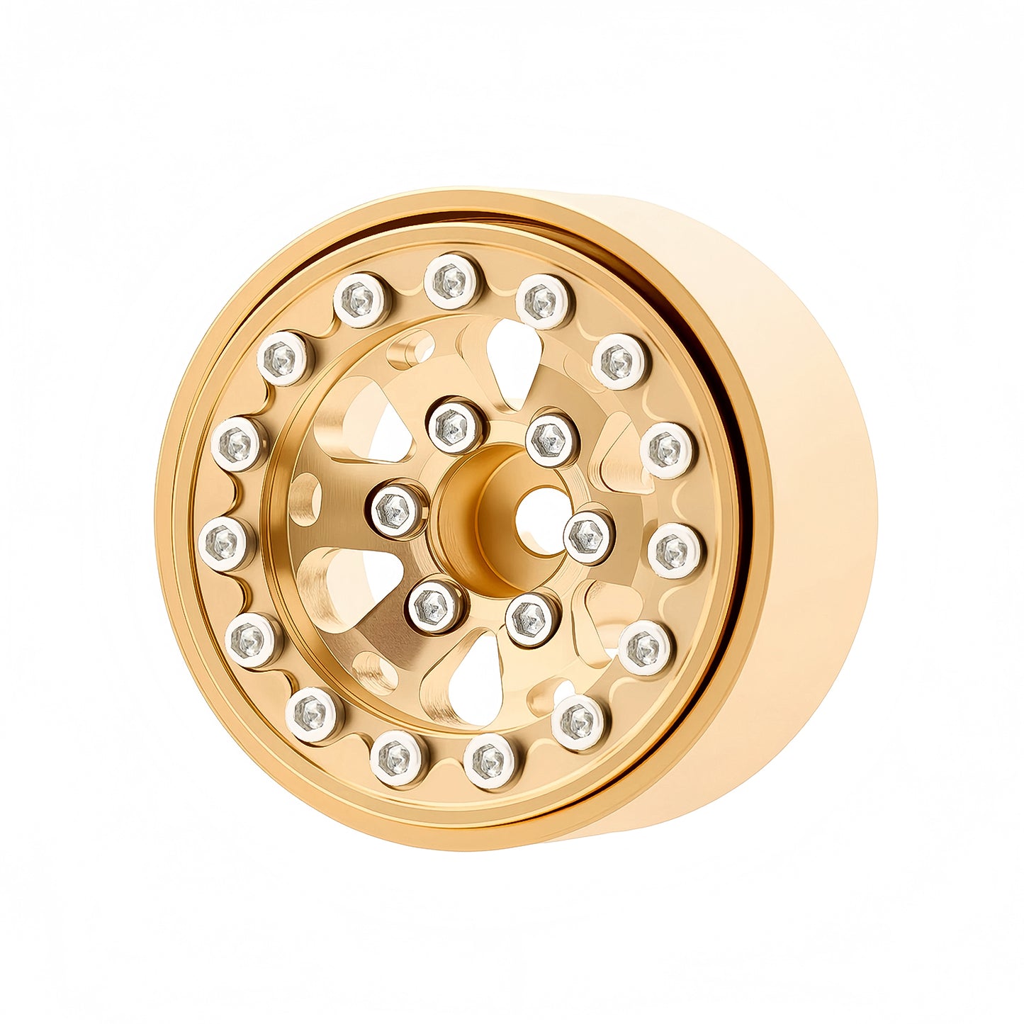 TCRC 4PCS Full Brass 1.0 Inch Beadlock Wheels Hubs 185g/set Weights