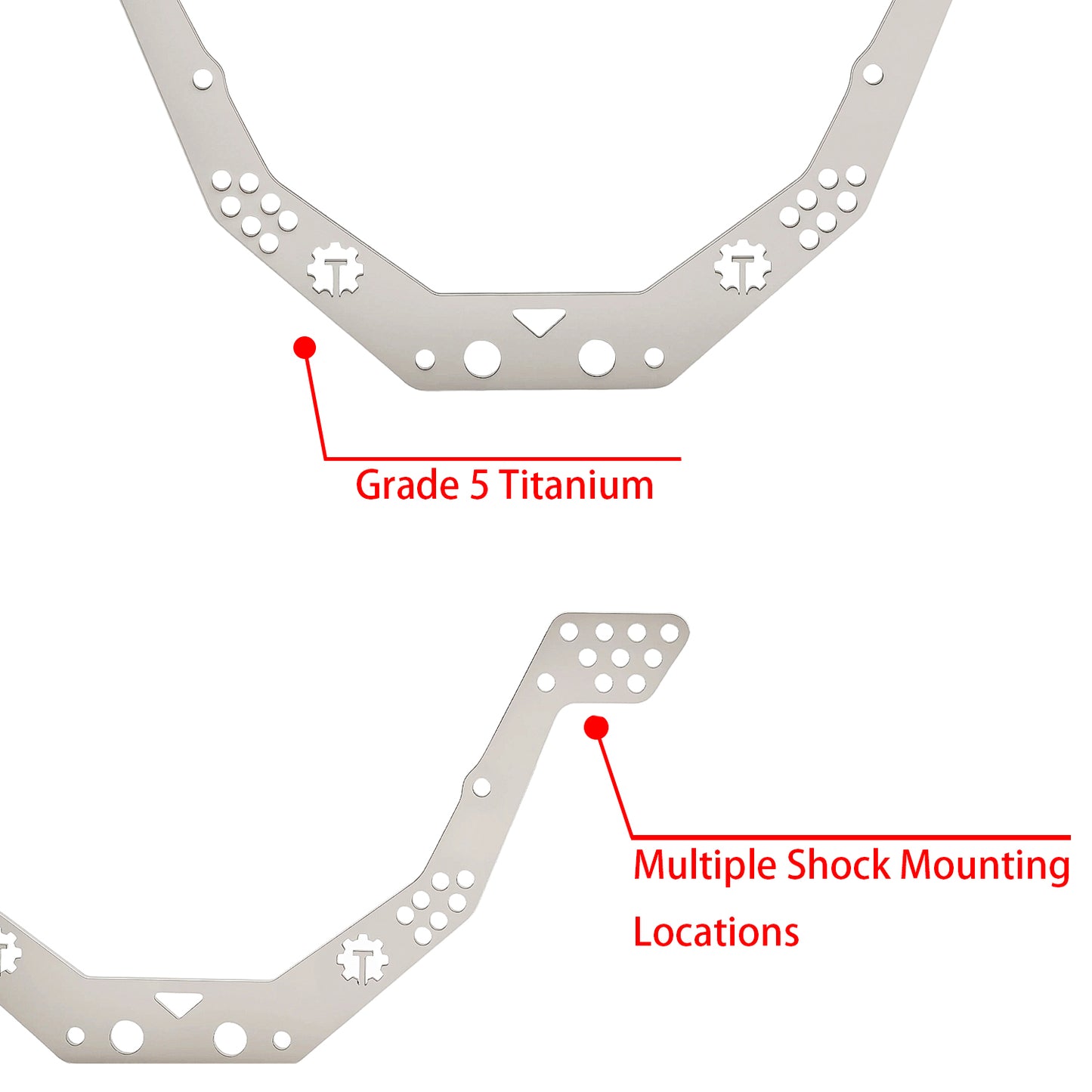TCRC GR5 Titanium Chassis Kit Frame Rail with Multiple shock mounting locations for 1/24 AX24 XC-1