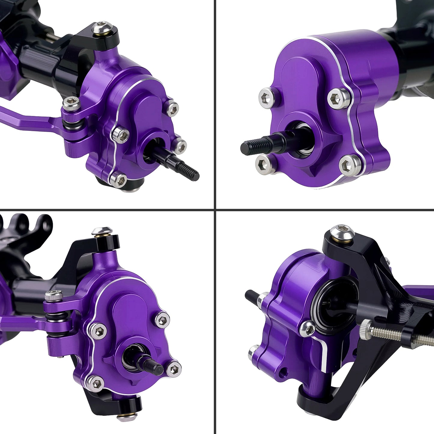TCRC Aluminum +4mm Extended Front Rear Portal Axles Set Assembly for Redcat Ascent-18